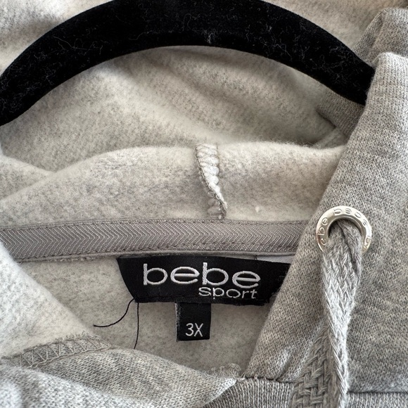 Women’s BEBE plus size GRAY hoodie with kangaroo pocket  NEW 3X - Picture 8 of 9